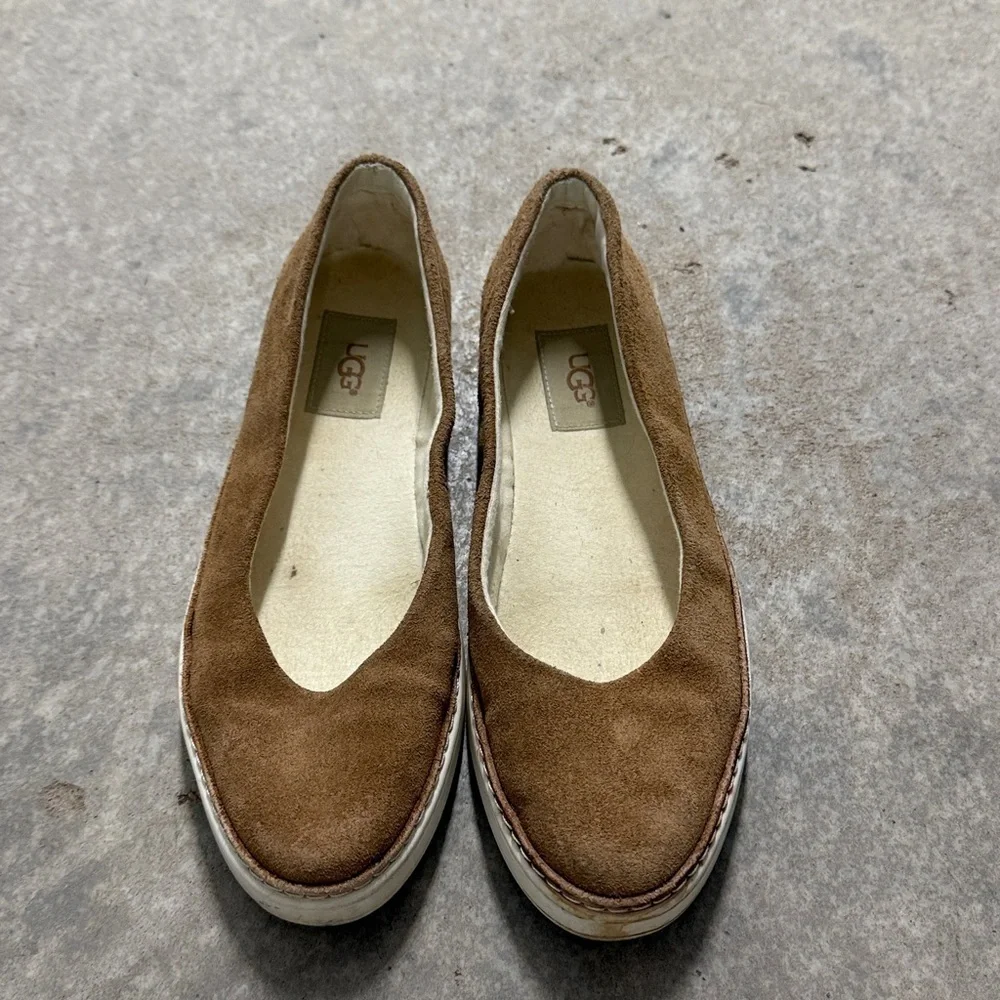 UGG Kammi Suede Slip On Flat Shoe Chestnut 7.5